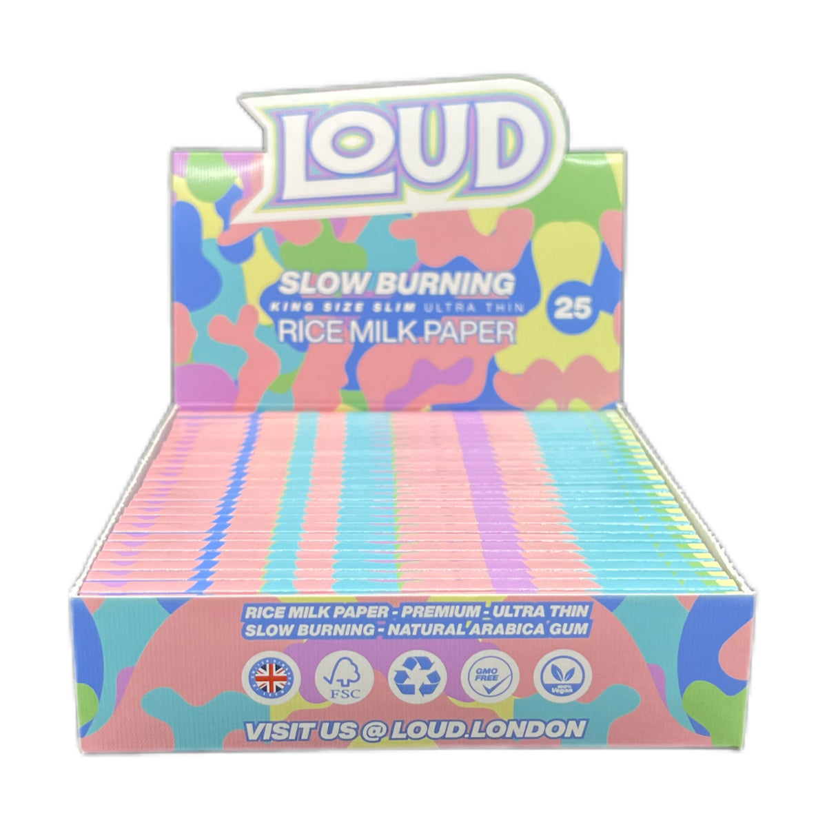 LOUD LDN™️ King Size Slim Papers - Ultra Thin - Slow Burning - Rice Mi