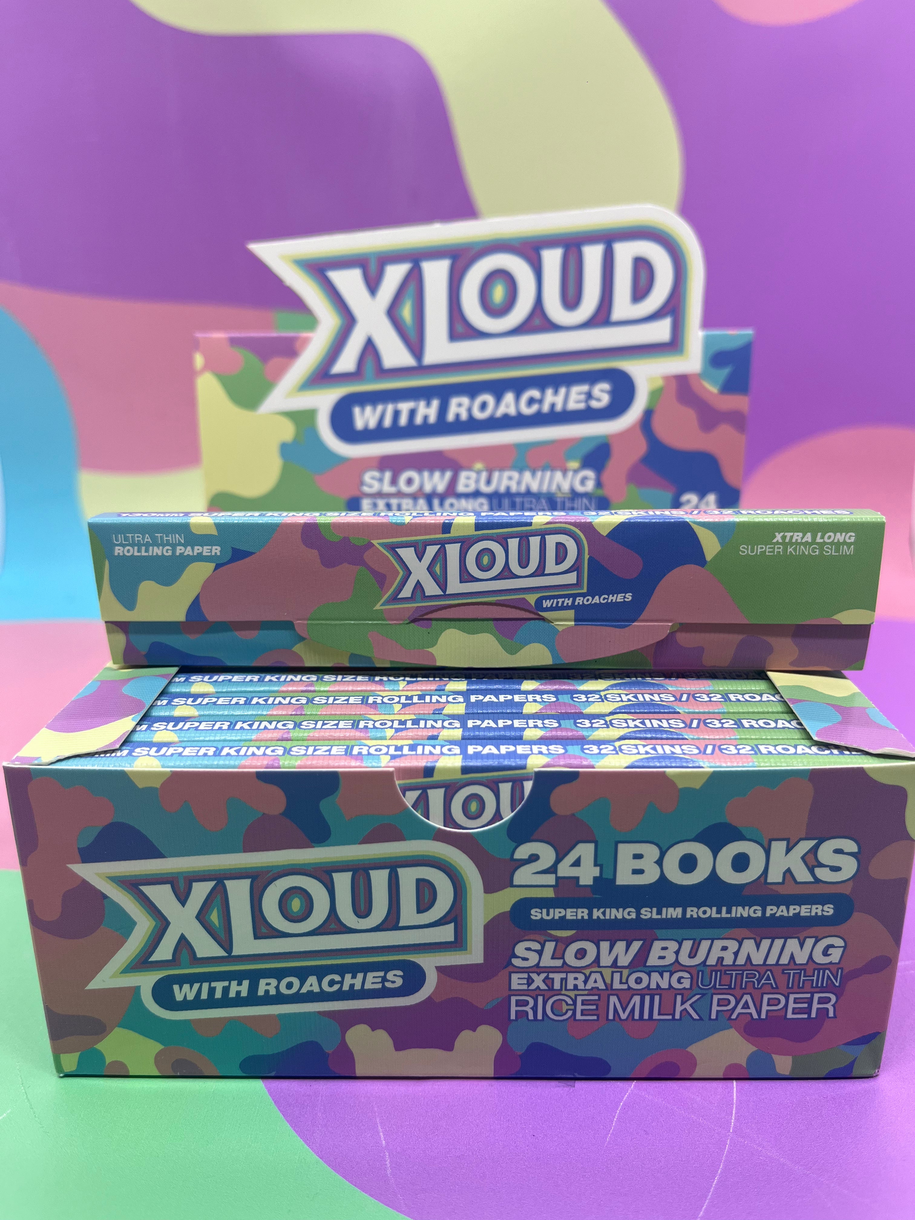 XLoud 130mm Combo Pack – XL Rolling Papers & Roach Tips, 24 Packs – 20% Longer Than Standard King Size