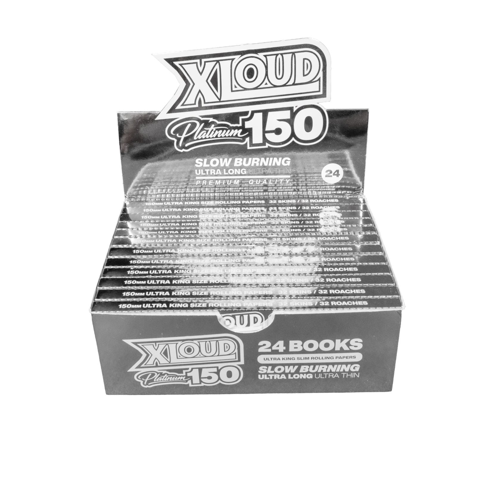 XLOUD Platinum 150 Extra Long Rolling Papers & Tips | Ultra Thin 150mm Papers