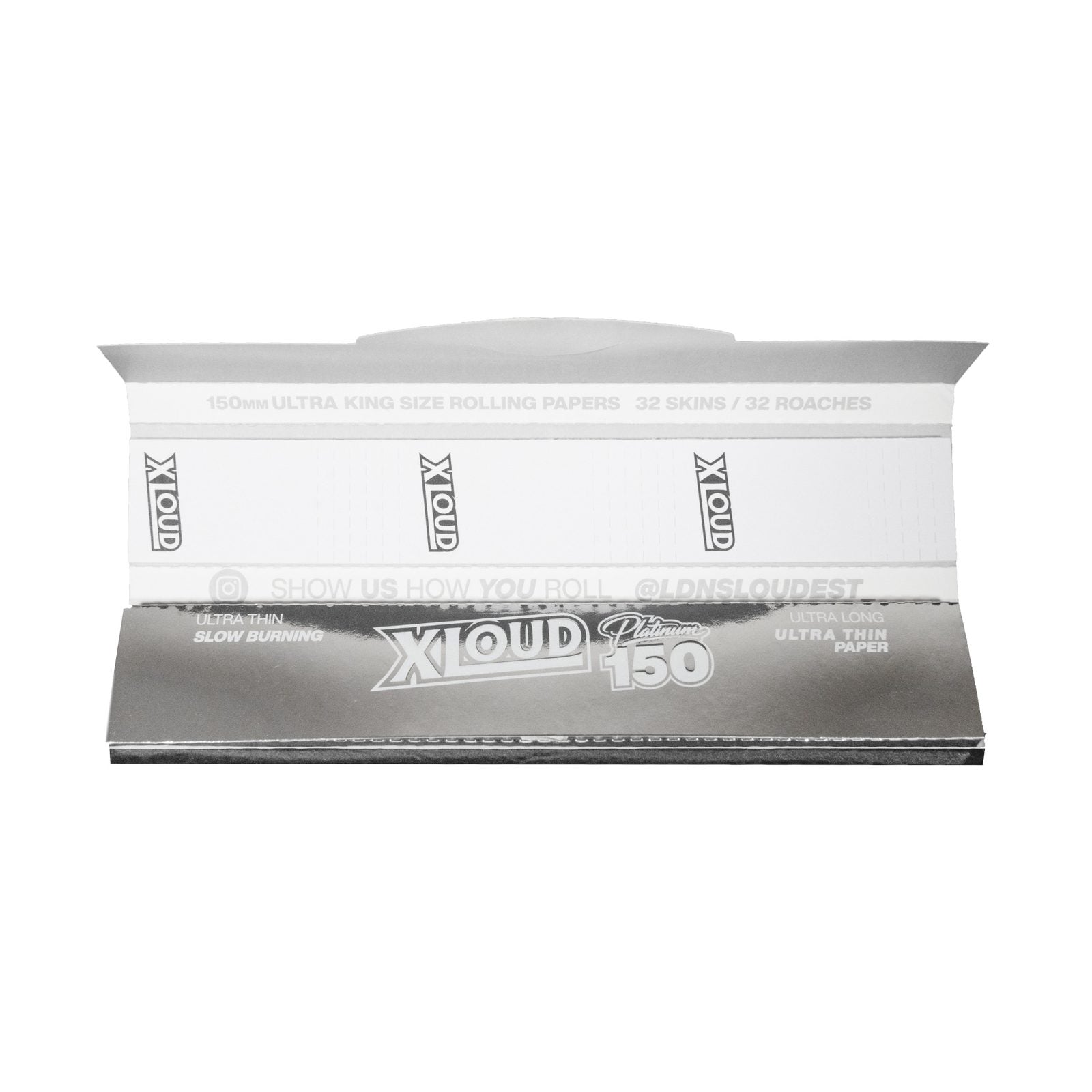 XLOUD Platinum 150 Extra Long Rolling Papers & Tips | Ultra Thin 150mm Papers